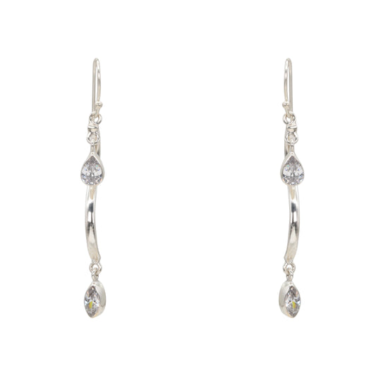 Luminous Stream Silver Dangle Earrings