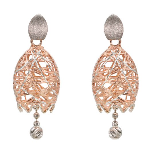 Artisan Weave Rose Dangle Earrings