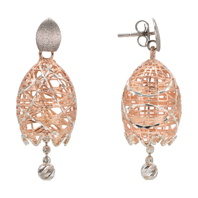 Artisan Weave Rose Dangle Earrings