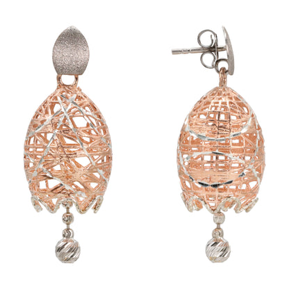 Artisan Weave Rose Dangle Earrings