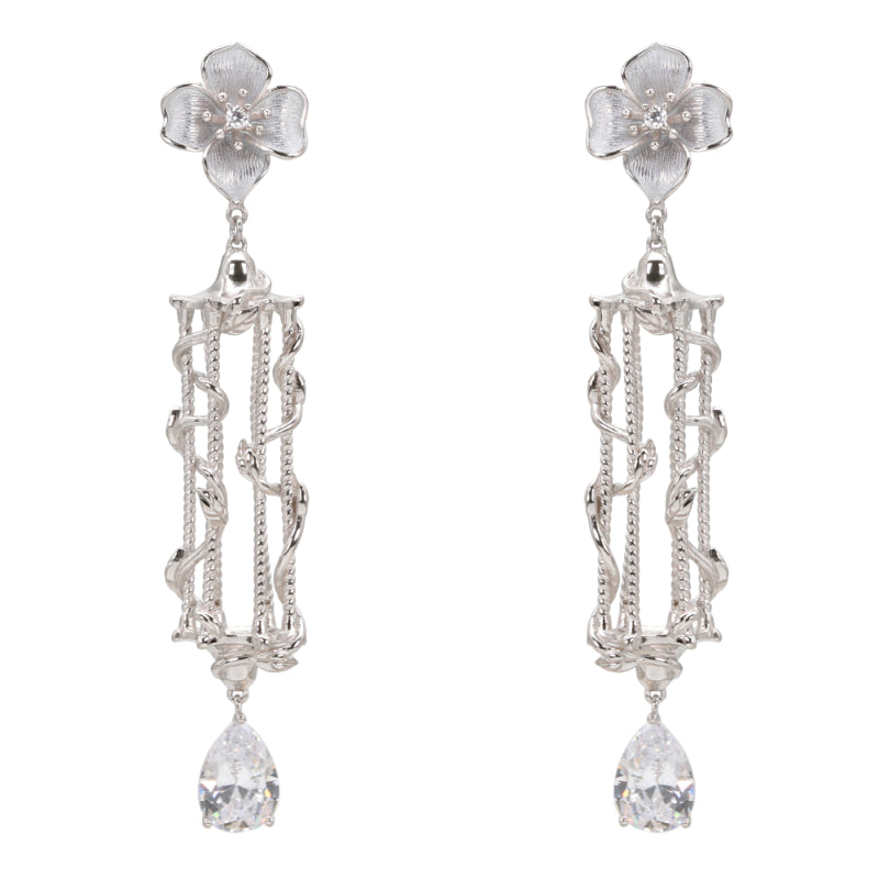 Enchanted Garden Cage Drop Earrings