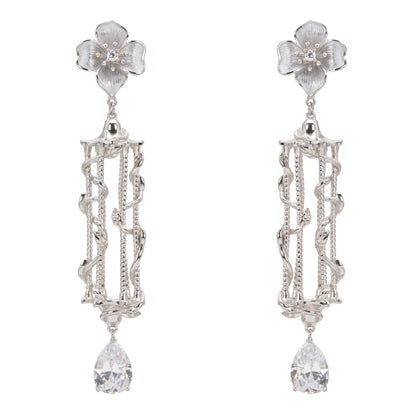 Enchanted Garden Cage Drop Earrings
