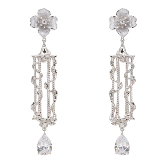 Enchanted Garden Cage Drop Earrings