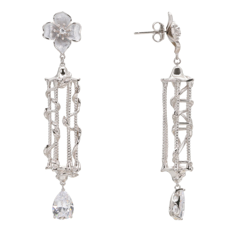 Enchanted Garden Cage Drop Earrings