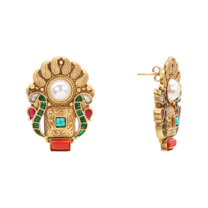 Ratna Kalash Moti Karnaphool Earrings