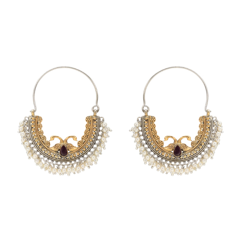 Mayur Mukut Moti Karnaphool Earrings