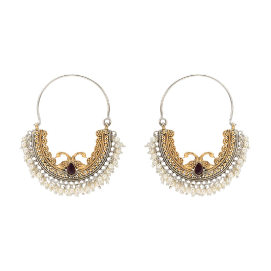 Mayur Mukut Moti Karnaphool Earrings