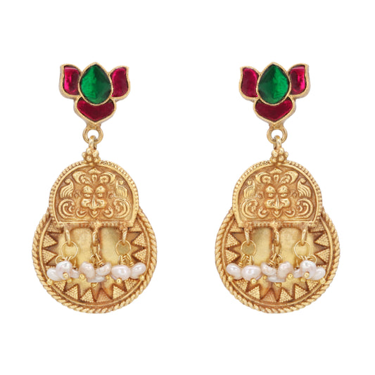 Deva Kamal Moti Jhumar Earrings