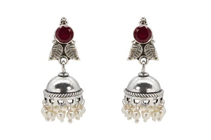 Silver Leaf Jhumka