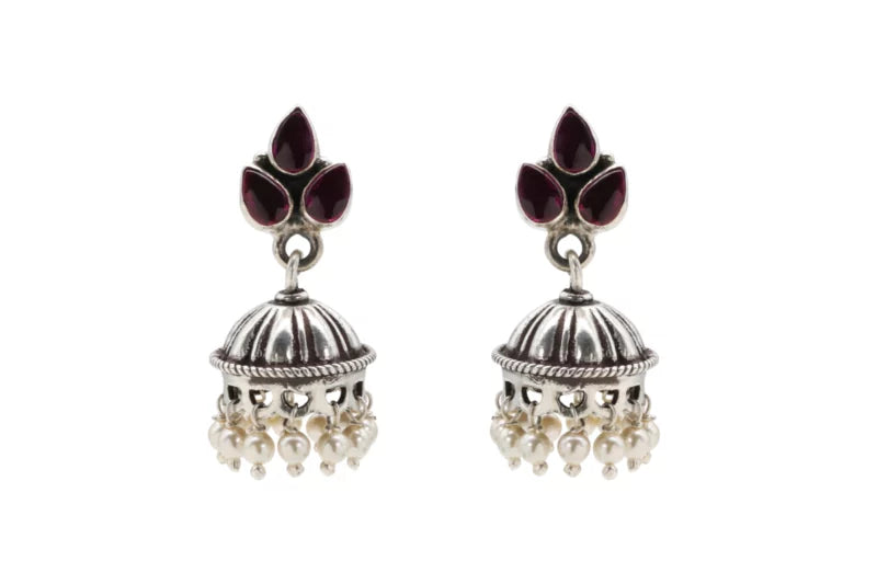 Red Stone Jhumka