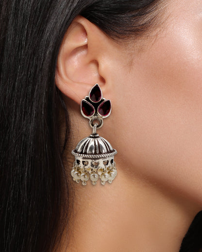 Red Stone Jhumka