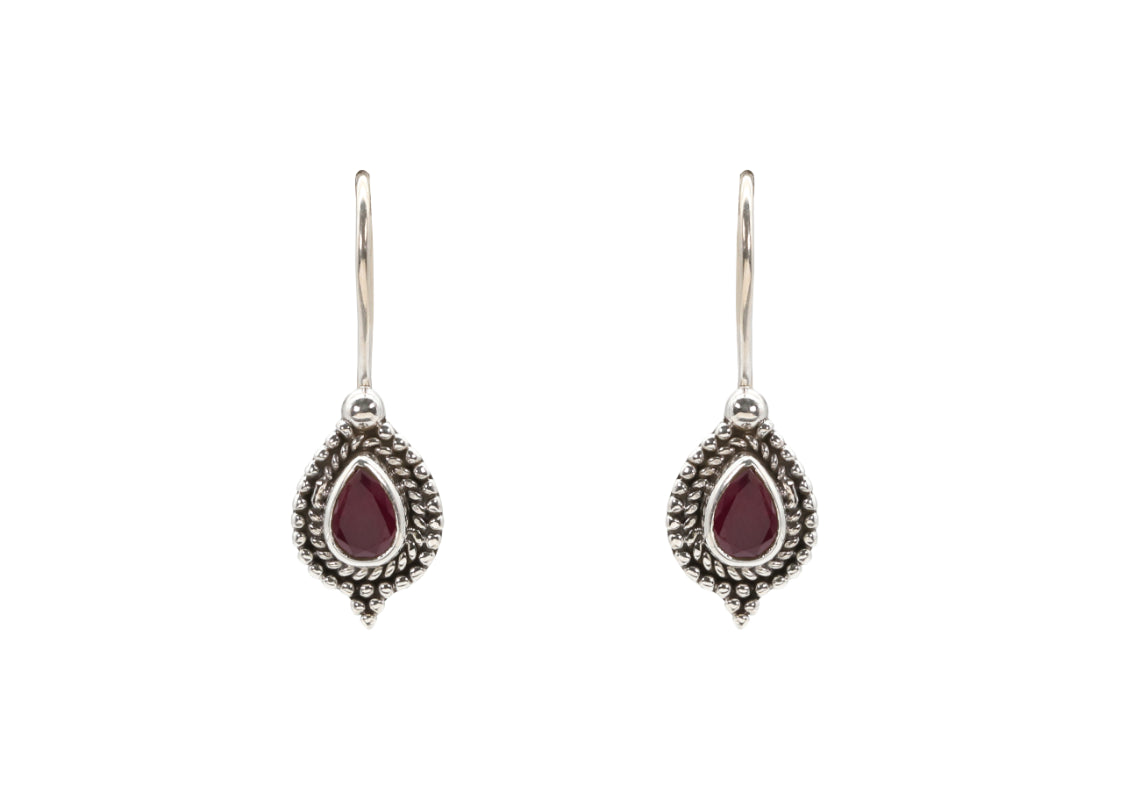 Crimson Dewdrop Earrings