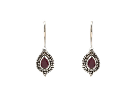 Crimson Dewdrop Earrings