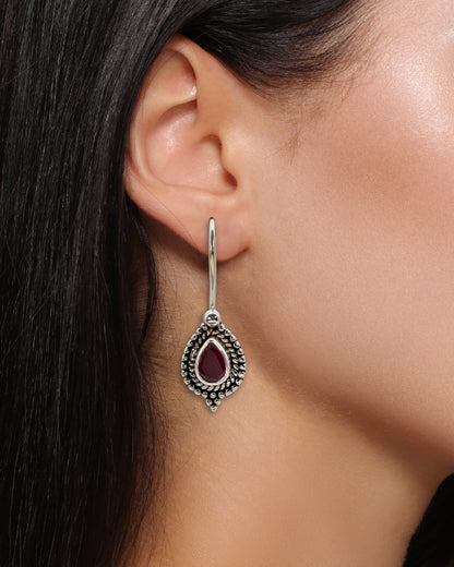 Crimson Dewdrop Earrings