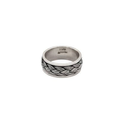 Silver Braided Spinner Ring