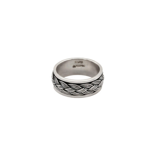 Silver Braided Spinner Ring