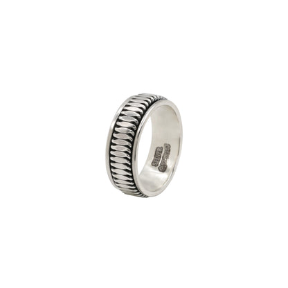 Silver Textured Spinner Ring