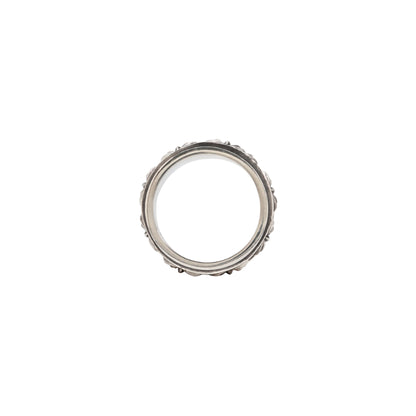 Oxidized Silver Men’s Spinner Floral Ring