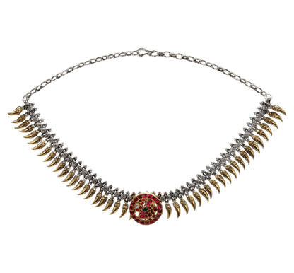 Tribal Bloom Silver Necklace