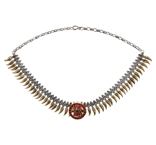 Tribal Bloom Silver Necklace