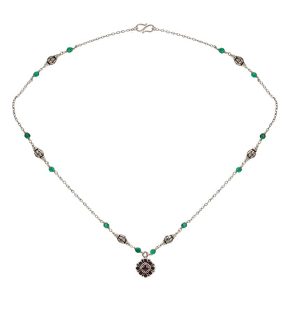 Gemini Bloom Silver Pendant Necklace