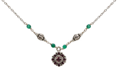 Gemini Bloom Silver Pendant Necklace