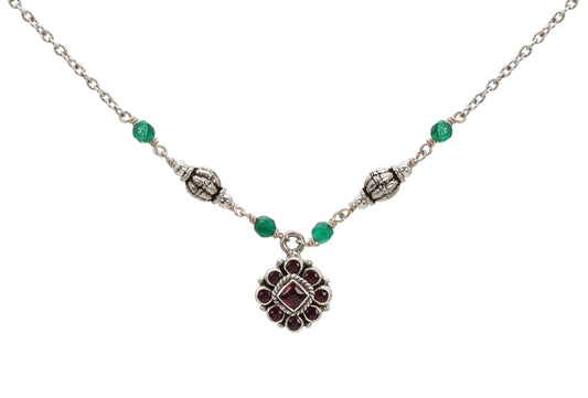 Gemini Bloom Silver Pendant Necklace