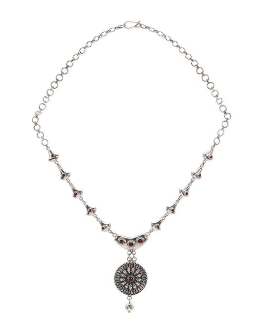 Lunar Bloom Silver Necklace