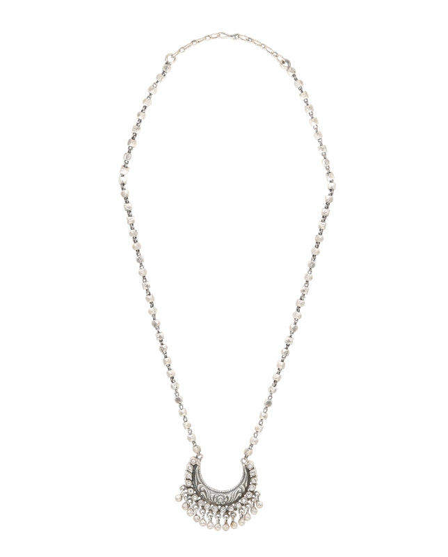 Moonlit Sparkle Silver Necklace