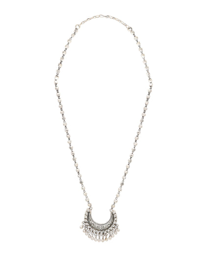 Moonlit Sparkle Silver Necklace