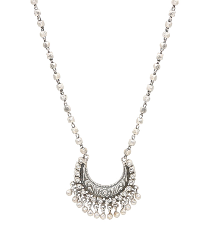Moonlit Sparkle Silver Necklace