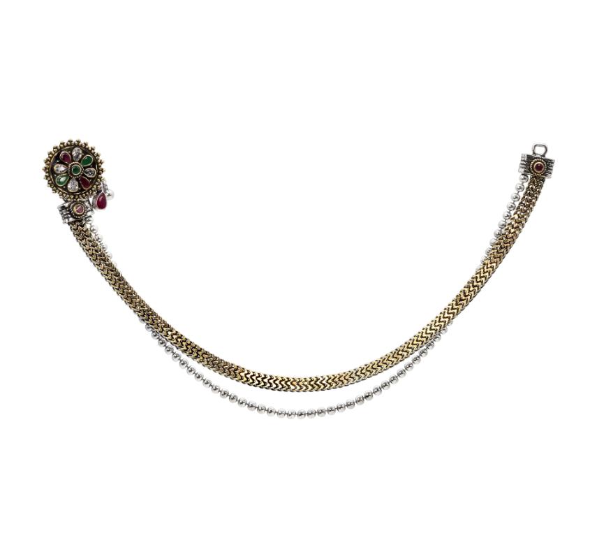 Tri-Tone Layered Chain Anklets