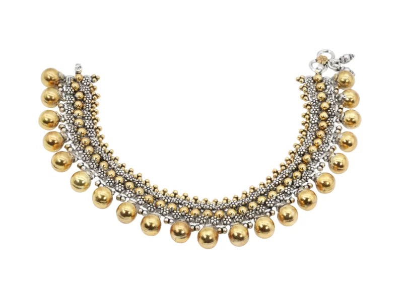 Dilli Swarna-Rajat Dual Tone Anklet