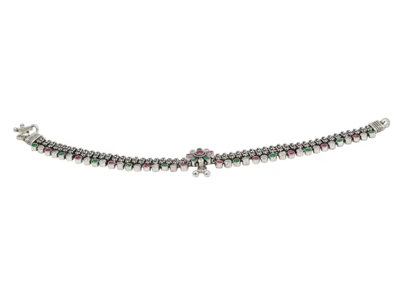 Zinnia Oxidised Anklet