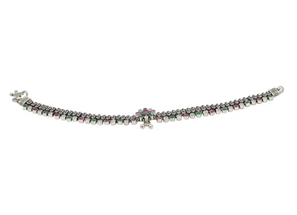 Zinnia Oxidised Anklet