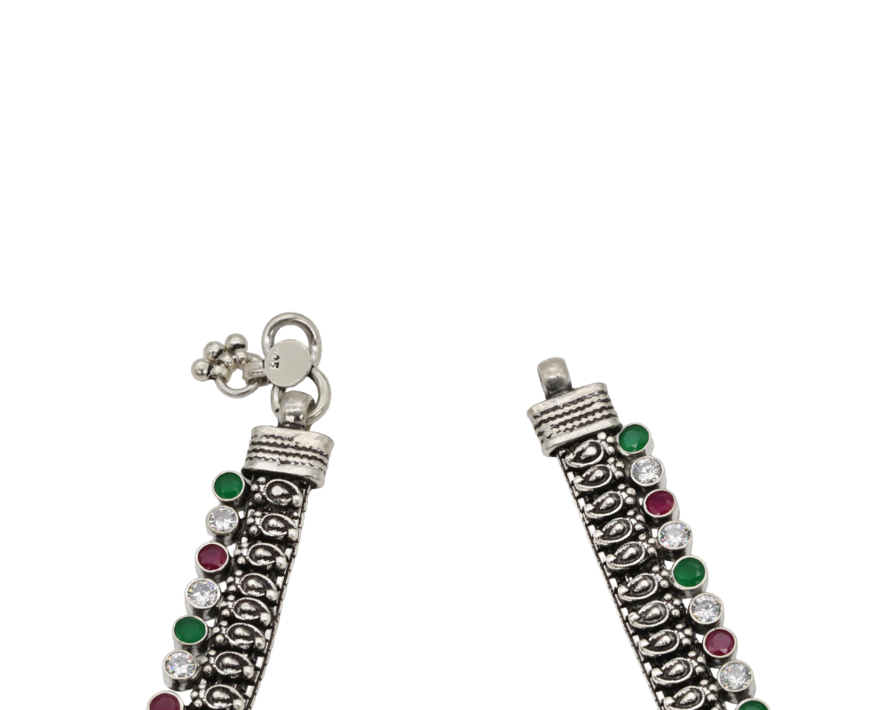 Zinnia Oxidised Anklet