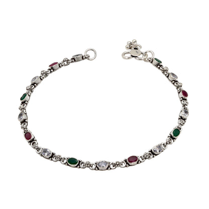 Gemstone Link Anklet