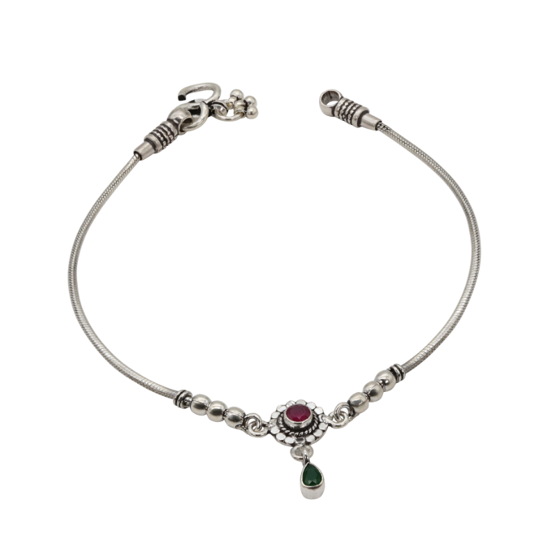 Garnet Petal Anklet