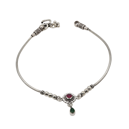 Garnet Petal Anklet