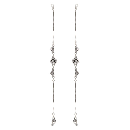 Silver Floral Cluster Anklets