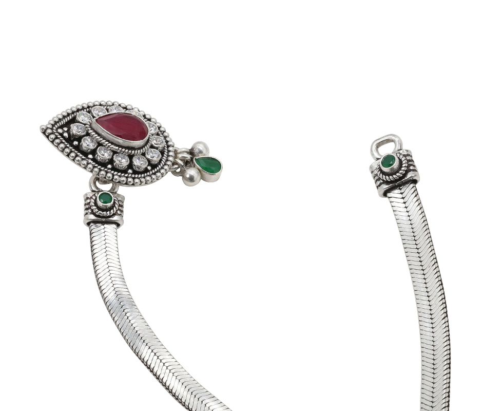 Serpentine Silver Anklets