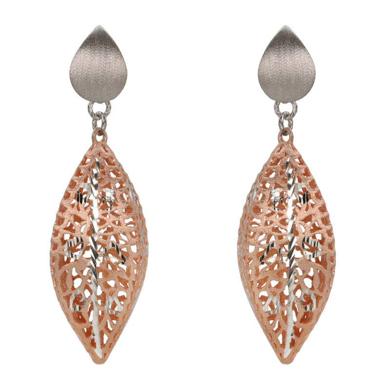 Two-Tone Filigree Drop Earrings