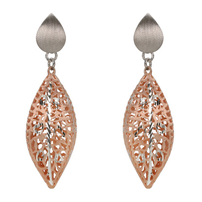Two-Tone Filigree Drop Earrings