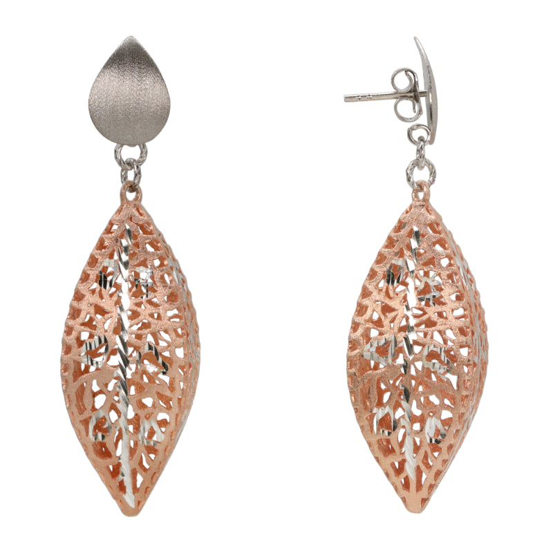 Two-Tone Filigree Drop Earrings