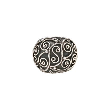 Sculpted Swirl Silver Ring
