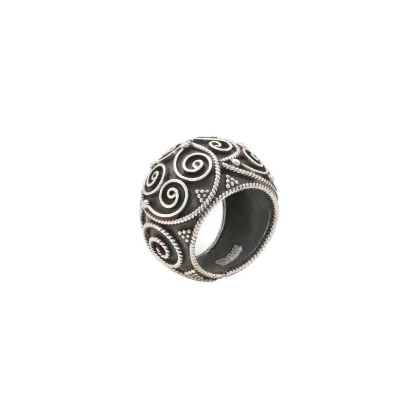Sculpted Swirl Silver Ring