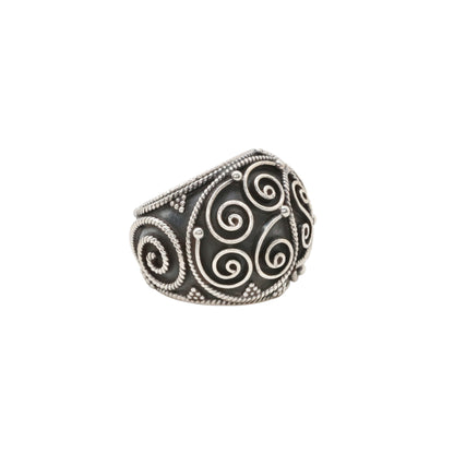 Sculpted Swirl Silver Ring