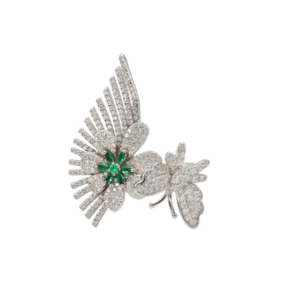 Sterling Silver CZ Butterfly Wing Ring