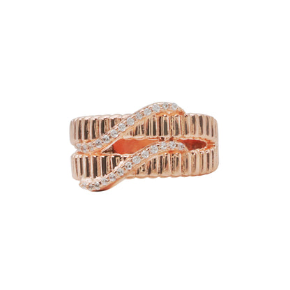 Rose Gold & CZ Intertwined Ring