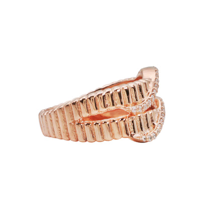 Rose Gold & CZ Intertwined Ring